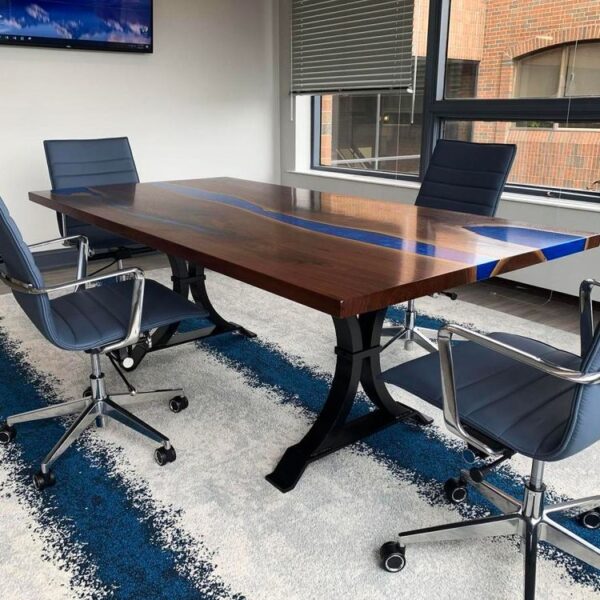 Designer PE09-Walnut Conference Room Table with Epoxy Rivers And Lakes