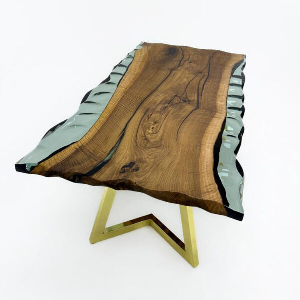 Designer PE04-Asklepios Clear Resin Wave Model Dining Table