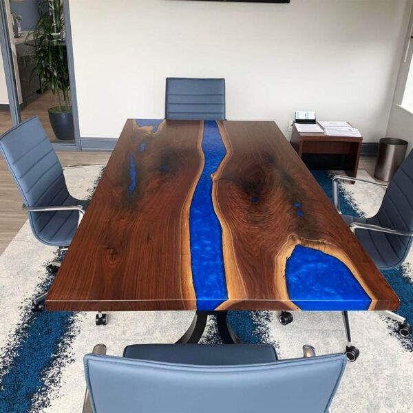 Designer PE09-Walnut Conference Room Table with Epoxy Rivers And Lakes - 图片 3