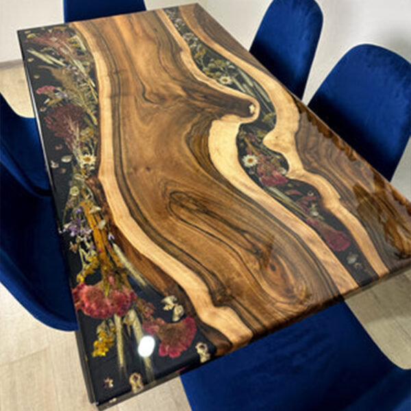 Modern PE01-Walnut epoxy dining table