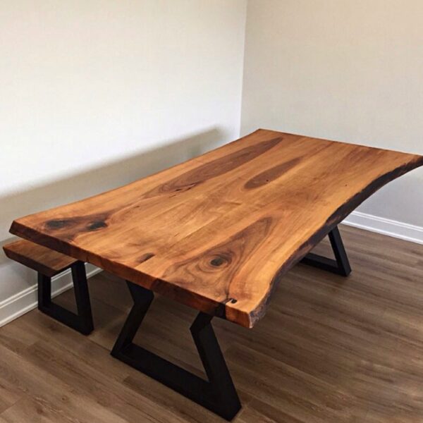 Artisan PW10-Black Live edge Dining Table - 图片 3