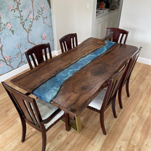 Modern PE07-Black Walnut Wood Epoxy River Big Conference table - 图片 2