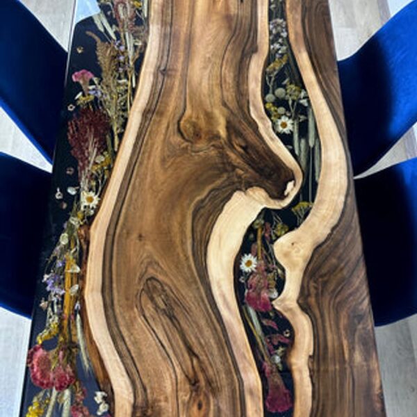 Modern PE01-Walnut epoxy dining table - 图片 4
