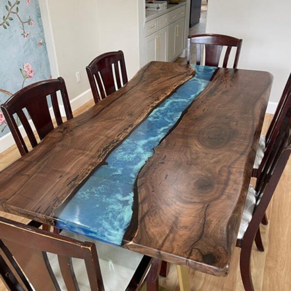 Modern PE07-Black Walnut Wood Epoxy River Big Conference table