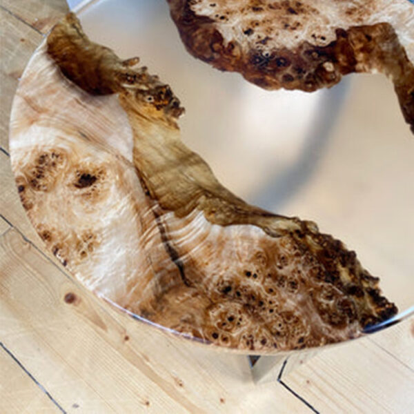 Designer PE03-Round Wood Table With Clear Epoxy - 图片 2