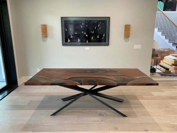 Premier PE02-Black Walnut Epoxy Casted Dining Table - 图片 3